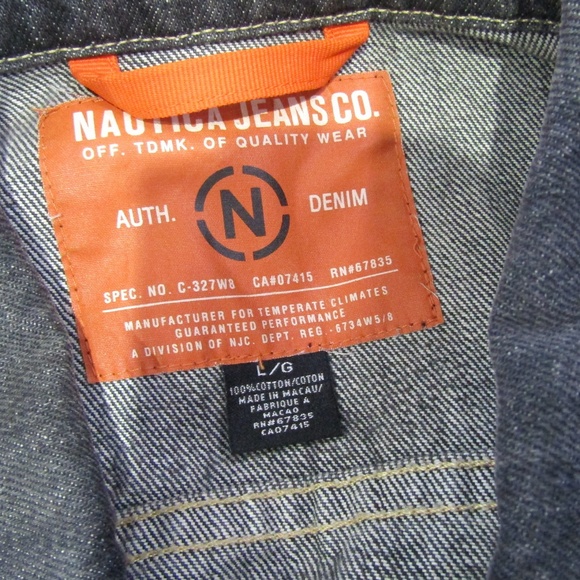 🤡HP🤡 Nautica Boy's Black Denim Jean Jacket SZ L - Picture 4 of 4